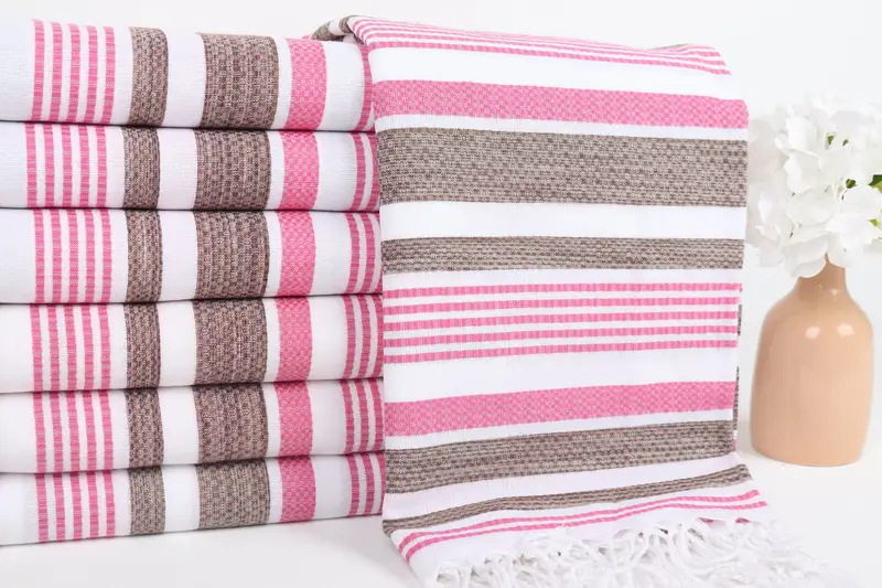 Cotton towel, Lightweight Turkish towel, Turkish bath towel, Summer Towel, Best Wedding Gift, Boyfriend Christmas Gift, 70x40 Cotton Striped Towel - 2