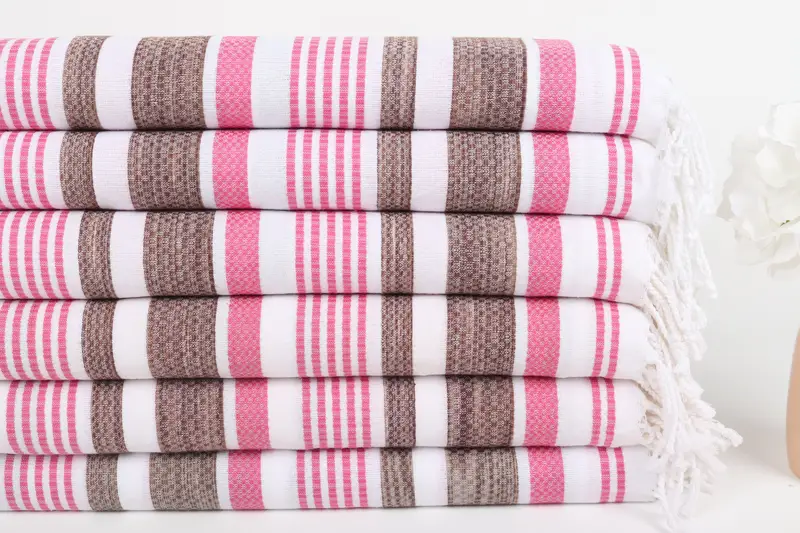 Cotton towel, Lightweight Turkish towel, Turkish bath towel, Summer Towel, Best Wedding Gift, Boyfriend Christmas Gift, 70x40 Cotton Striped Towel - 3
