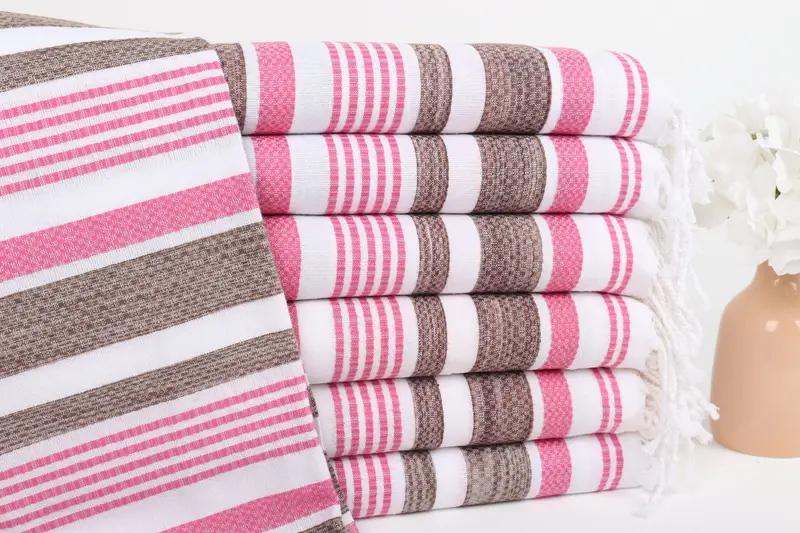 Cotton towel, Lightweight Turkish towel, Turkish bath towel, Summer Towel, Best Wedding Gift, Boyfriend Christmas Gift, 70x40 Cotton Striped Towel - 1