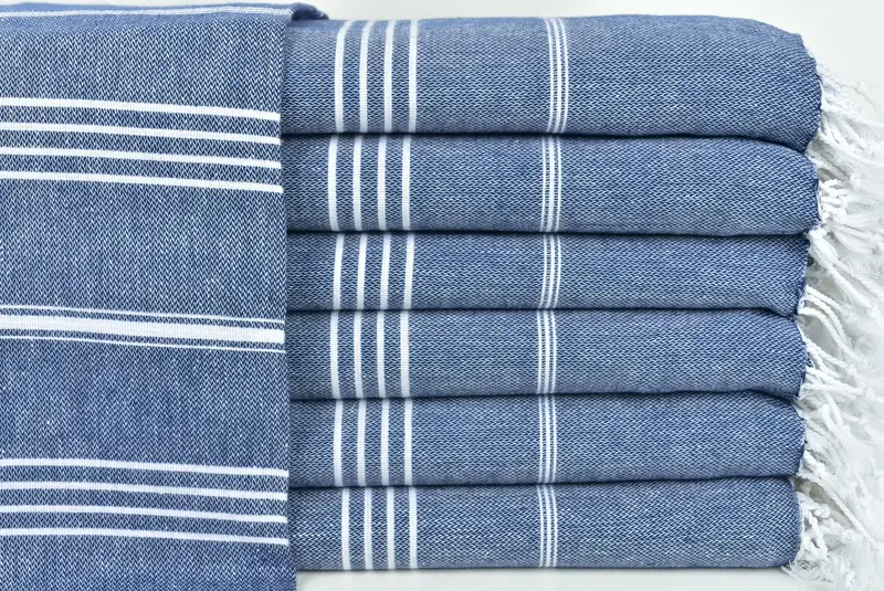 Turkish Blanket, Turkish Towel Beach Blanket, Personalized Gifts, Housewarming Gift, 96x80 Cotton Striped Towel, Throw Blankets for Couch - 1