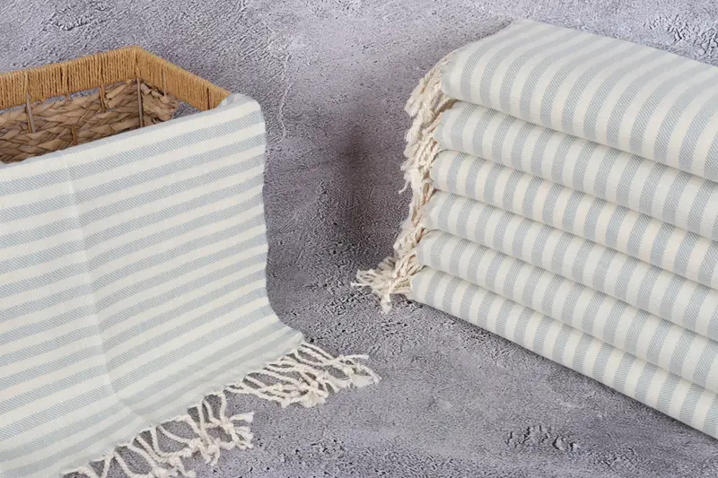 Turkish Hand Towel, 40x24 Cotton Striped Towel, Gift For Wedding Day, Anniversary Gift For Her, Small Bath Towels, Bathroom Towels, Decorative Towel - 3