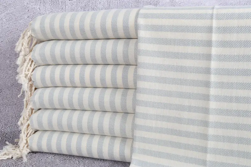 Turkish Hand Towel, 40x24 Cotton Striped Towel, Gift For Wedding Day, Anniversary Gift For Her, Small Bath Towels, Bathroom Towels, Decorative Towel - 1