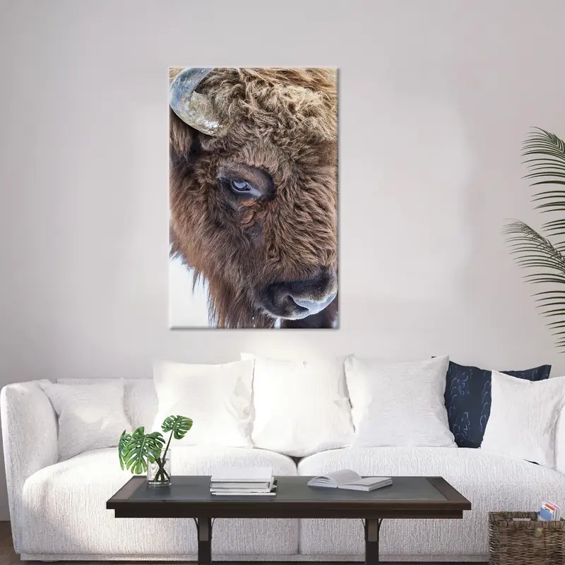 Elegant Farmhouse Wild Bull Canvas Print for Trendy Man Cave