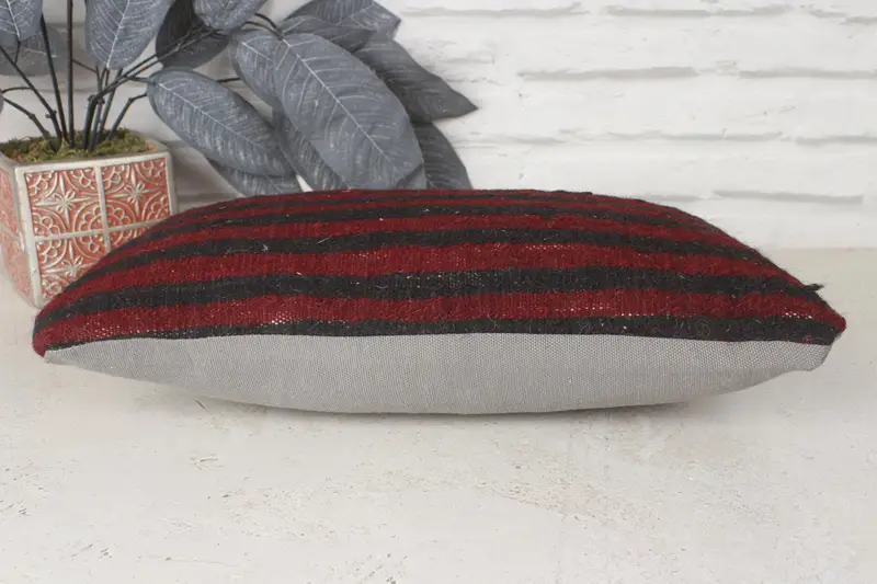 Pillow, Designer Throw Cushion, 8x16 Red Cushion Cover, Colorful Pillow, Ethnical Kilim Rug Pillow, Interior Designer Pillow, Turkish Pillow - 5