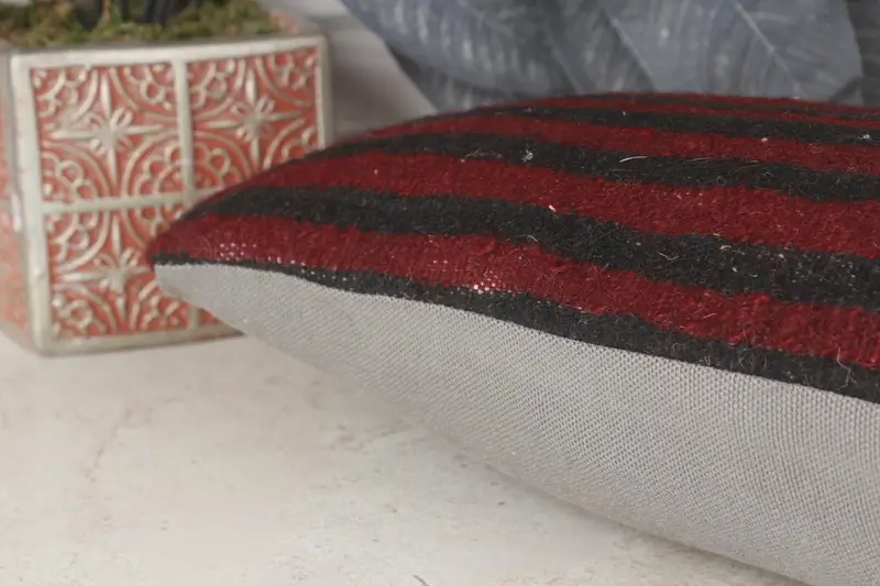 Pillow, Designer Throw Cushion, 8x16 Red Cushion Cover, Colorful Pillow, Ethnical Kilim Rug Pillow, Interior Designer Pillow, Turkish Pillow - 7
