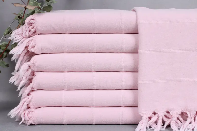 Hand Towel Pink Peshkir, Stonewashed Dishcloth, 22x36 Inches