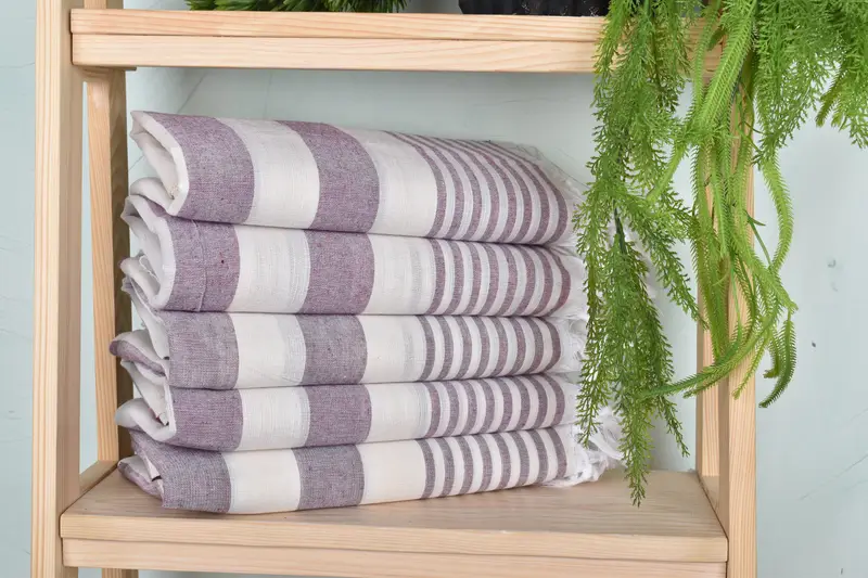 Large Turkish Towel, Extra large Turkish bath towel, Turkish beach towel, Organic towel, 68x36 Cotton Striped Towel, Anniversary Gift For Her - 2