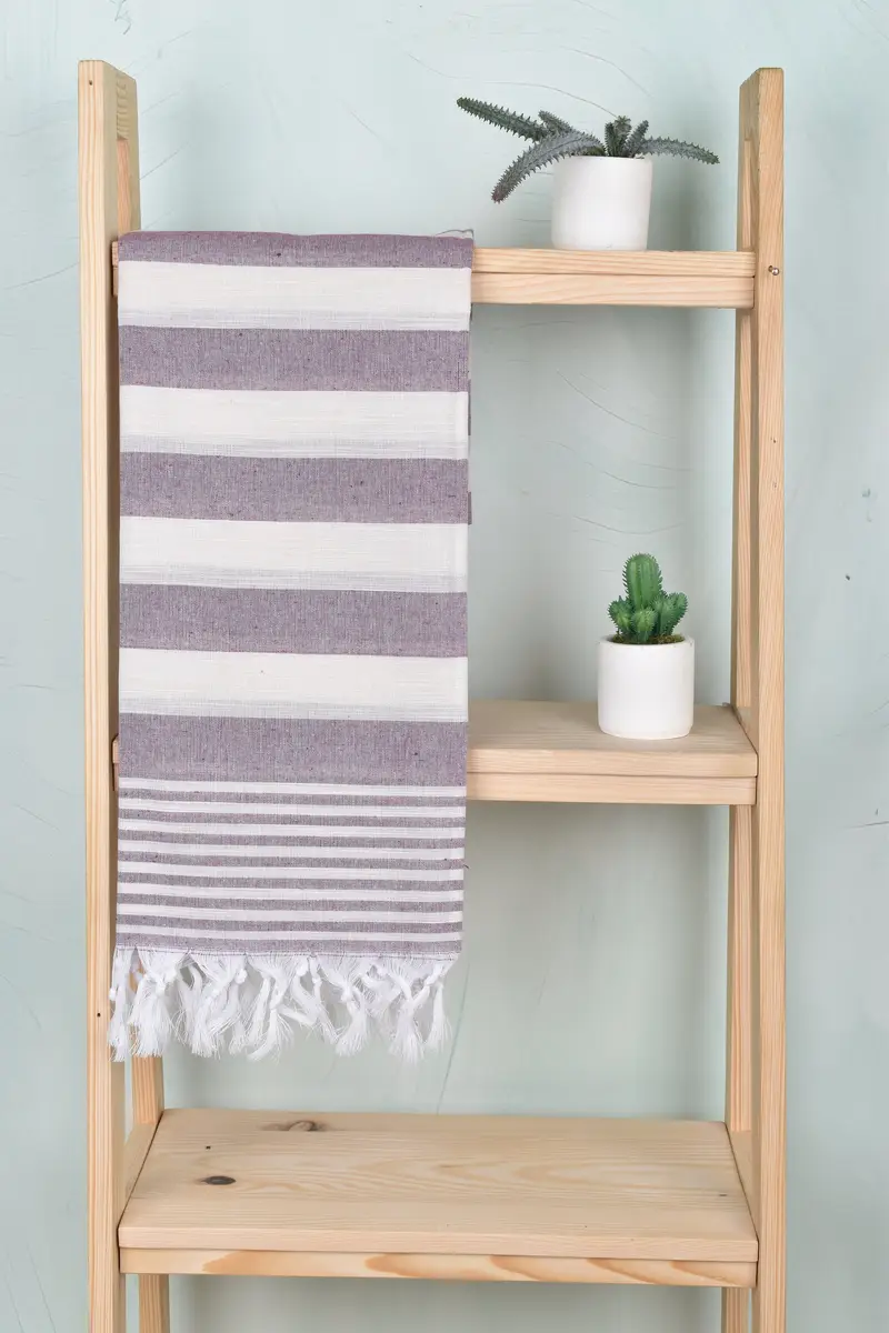 Large Turkish Towel, Extra large Turkish bath towel, Turkish beach towel, Organic towel, 68x36 Cotton Striped Towel, Anniversary Gift For Her - 8