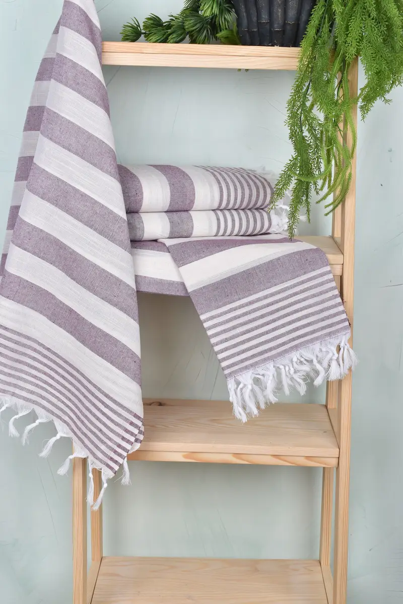 Large Turkish Towel, Extra large Turkish bath towel, Turkish beach towel, Organic towel, 68x36 Cotton Striped Towel, Anniversary Gift For Her - 6