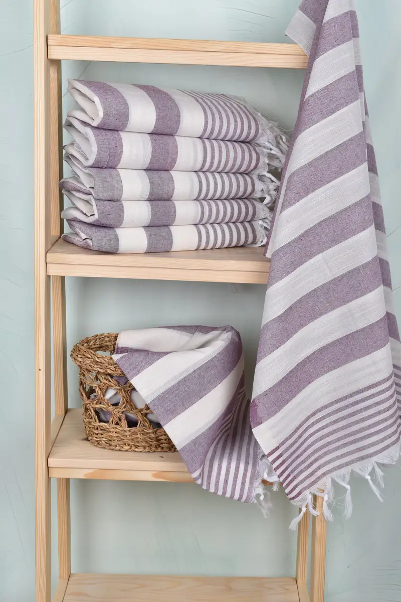 Large Turkish Towel, Extra large Turkish bath towel, Turkish beach towel, Organic towel, 68x36 Cotton Striped Towel, Anniversary Gift For Her - 3
