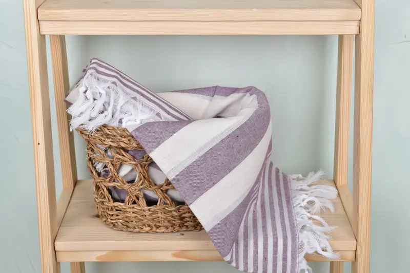 Large Turkish Towel, Extra large Turkish bath towel, Turkish beach towel, Organic towel, 68x36 Cotton Striped Towel, Anniversary Gift For Her - 4