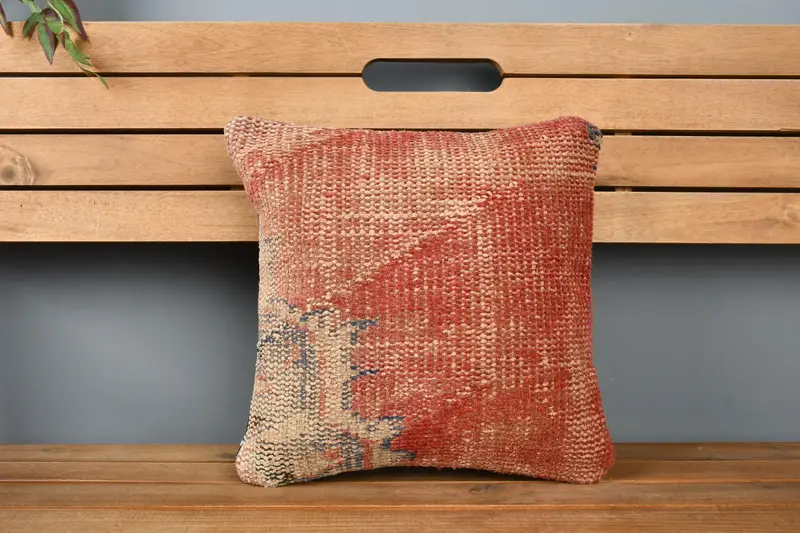 Gift Pillow, 14x14 Red Cushion Cover, Wholesale Pillow Case, Vintage Pillow, Sofa Pillow Case, Pillow Cover, Boho Pillow Sham Cover - 6