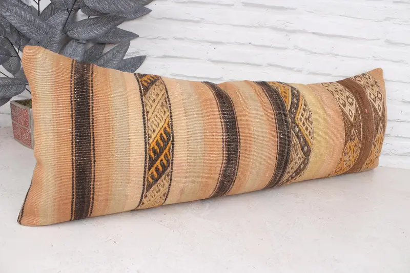 Cushion Cover, Sofa Cushion, Home Decor Pillow, Pillow for Sofa, Aztec Pillow Cover, 12x36 Beige Cushion Case, Toss Pillow Cover, Kilim Pillow Cover - 3