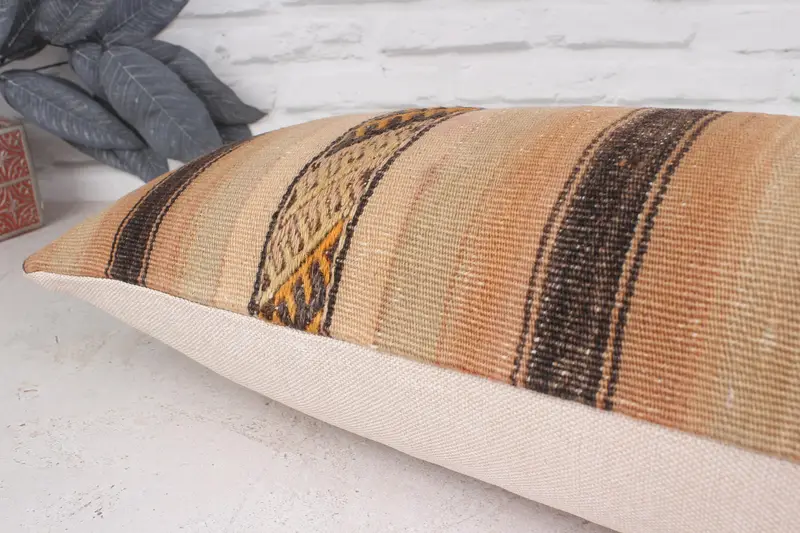 Cushion Cover, Sofa Cushion, Home Decor Pillow, Pillow for Sofa, Aztec Pillow Cover, 12x36 Beige Cushion Case, Toss Pillow Cover, Kilim Pillow Cover - 6