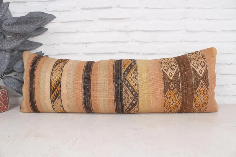 Cushion Cover, Sofa Cushion, Home Decor Pillow, Pillow for Sofa, Aztec Pillow Cover, 12x36 Beige Cushion Case, Toss Pillow Cover, Kilim Pillow Cover - 1