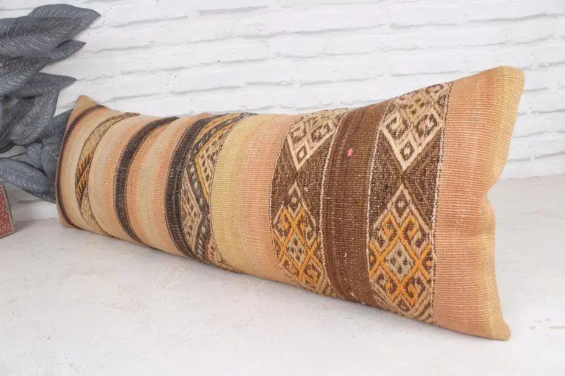 Cushion Cover, Sofa Cushion, Home Decor Pillow, Pillow for Sofa, Aztec Pillow Cover, 12x36 Beige Cushion Case, Toss Pillow Cover, Kilim Pillow Cover - 4