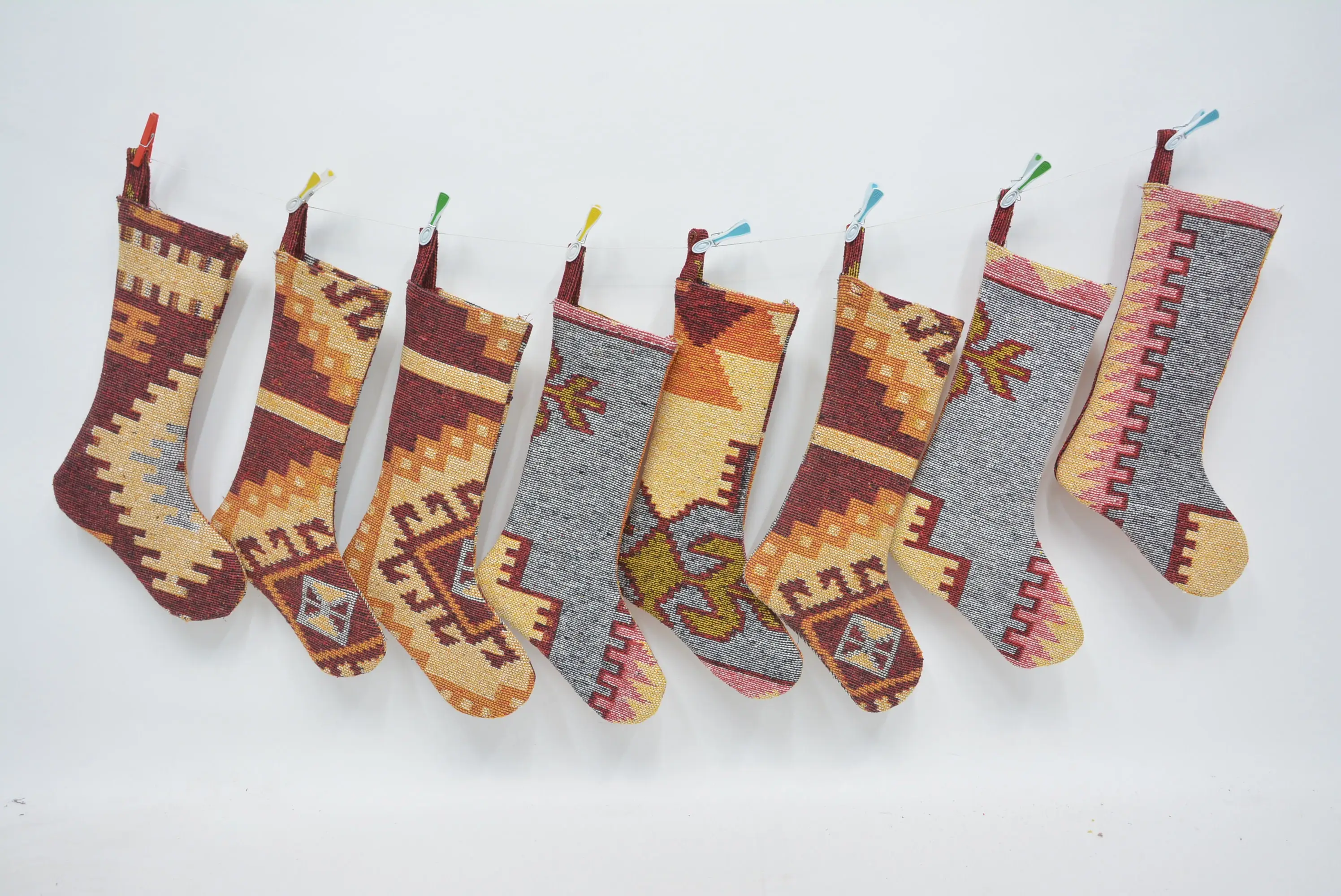 Festive Christmas Ornaments Pattern, 8 Inch Wide Christmas Stocking - 1