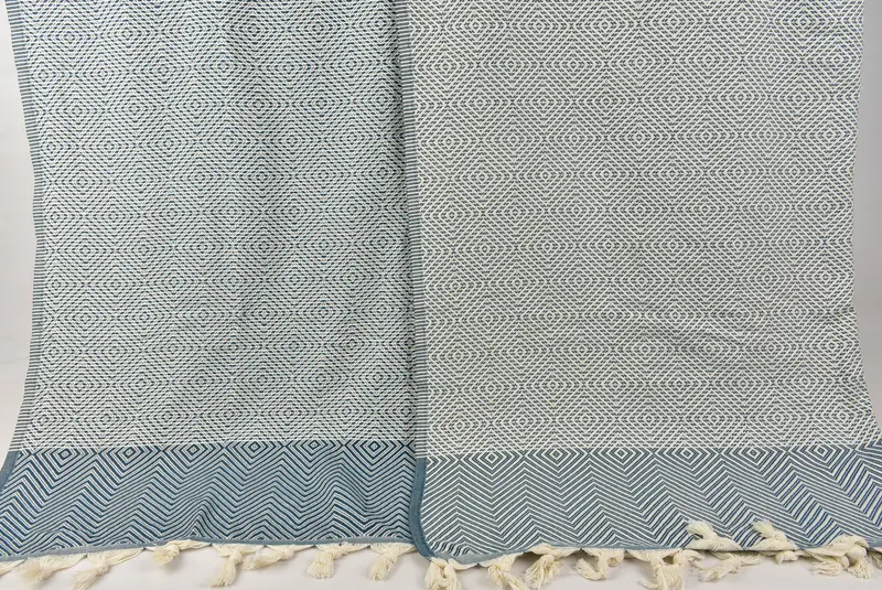 Organic Throw, 92x80 Cotton Diamond Towel, Wedding Hand Made Gift, Woven Throw Blanket, Monogram Blanket, Personalized Gifts, Christmas Gift Blanket - 8