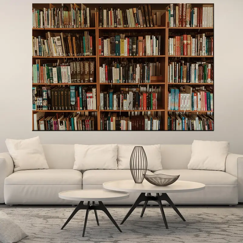 Kütüphane duvar sanatı, kütüphane tuval, fotoğraf kitapları baskı, fotoğraf kitapları sanat, duvar baskısı tuval, fotoğraf kitapları, kitap tuval, çerçeveli sanat, kütüphane sanatı - 6