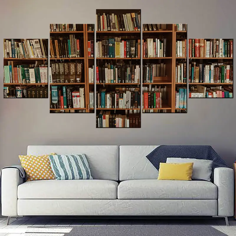 Kütüphane duvar sanatı, kütüphane tuval, fotoğraf kitapları baskı, fotoğraf kitapları sanat, duvar baskısı tuval, fotoğraf kitapları, kitap tuval, çerçeveli sanat, kütüphane sanatı - 5