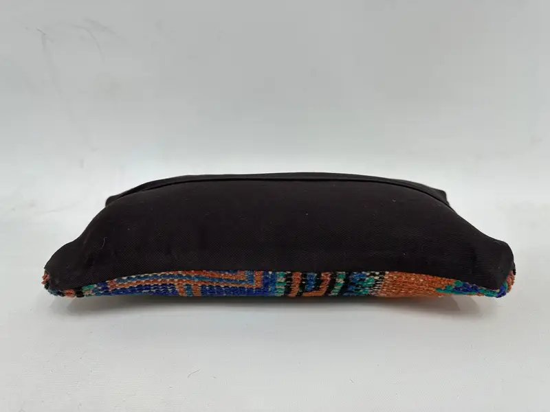 Outdoor Throw Pillow, Kilim Cushion Sham, Vintage Pillow, 8x16 Blue Pillow Case, Pillow Case, Kilim Pillow Cover - 7