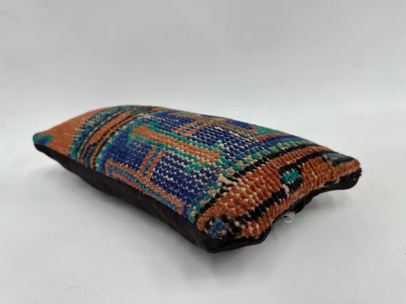 Outdoor Throw Pillow, Kilim Cushion Sham, Vintage Pillow, 8x16 Blue Pillow Case, Pillow Case, Kilim Pillow Cover - 6