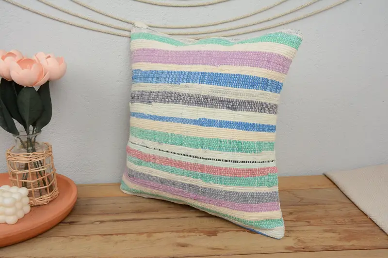 Gift Pillow, Pillow, Boho Pillow, Cozy Throw Pillow Cover, 16x16 Blue Cushion, Interior Designer Pillow, Living Room Throw Pillow Case - 4