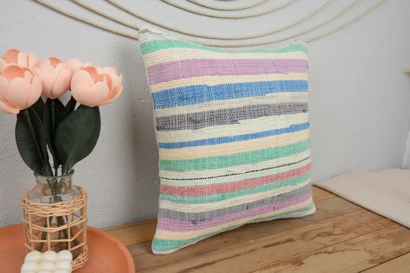 Gift Pillow, Pillow, Boho Pillow, Cozy Throw Pillow Cover, 16x16 Blue Cushion, Interior Designer Pillow, Living Room Throw Pillow Case - 1