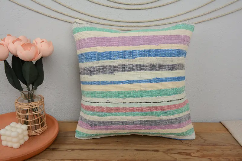 Gift Pillow, Pillow, Boho Pillow, Cozy Throw Pillow Cover, 16x16 Blue Cushion, Interior Designer Pillow, Living Room Throw Pillow Case - 2
