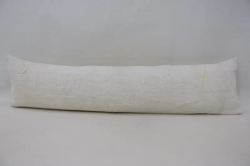 Cushion Case, Handmade Kilim Cushion, Ottoman Pillow, Kilim Pillow, Pattern Throw Cushion, 12x48 White Pillow Case, Ethnical Kilim Rug Pillow - 4