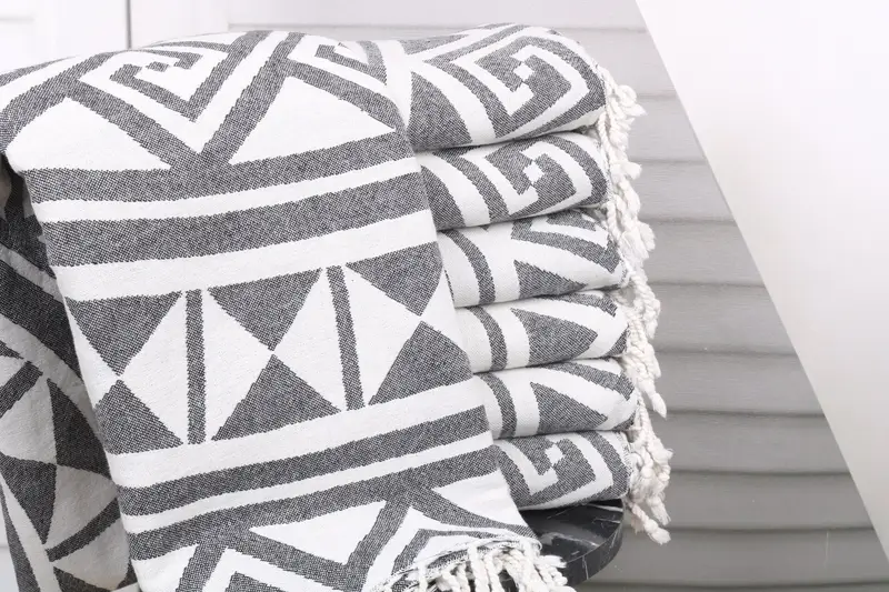 Monogrammed Beach Towel, Handmade Gift, Luxury towel, Peshtemal Towel USA, 70x40 Cotton Geometric Towel, Custom Wedding Gifts, Holiday Towel - 2