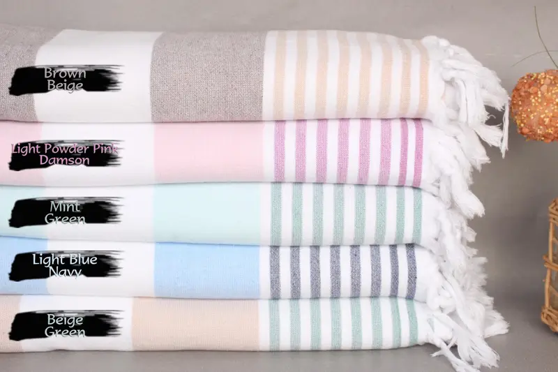 Luxury Organic Cotton Striped Terry Bath Towel, 36x67 Inches