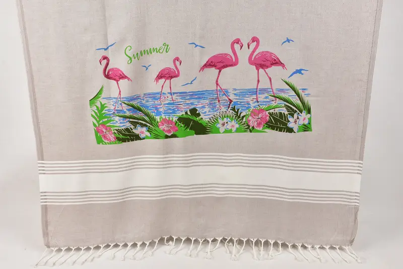 Turkish beach towel, 70x40 Cotton Summer Print Striped Towel, Wedding Favors, Embroidery Towels, Sand-Resistant Peshtemal, Lightweight Turkish towel - 8