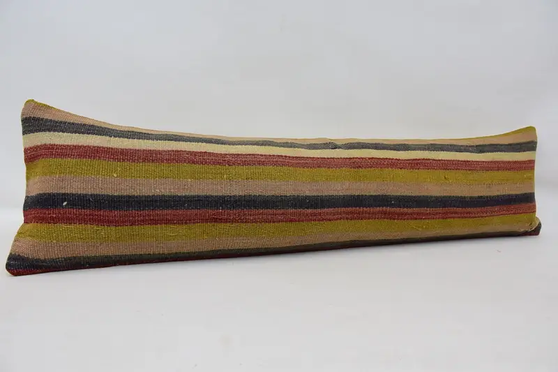 Morroccon Kilim Cushion Cushion Case, Interior Designer Pillow, Handwoven Pillow Cover, Cushion, Boho Pillow, 12x48 Red Cushion, Turkish Pillow - 3