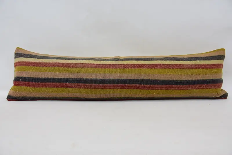 Morroccon Kilim Cushion Cushion Case, Interior Designer Pillow, Handwoven Pillow Cover, Cushion, Boho Pillow, 12x48 Red Cushion, Turkish Pillow - 4