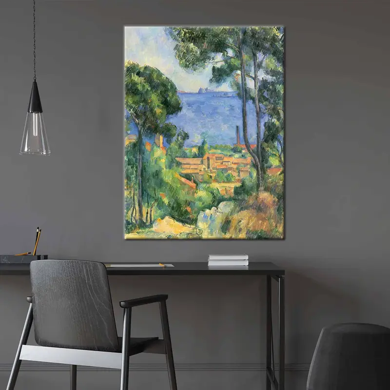 View of L'Estaque, Paul Cezanne, Cezanne Painting, Landscape Painting, Famous Table, Vintage Wall Art, Famous Wall Art, Oil Painting Print, - 2