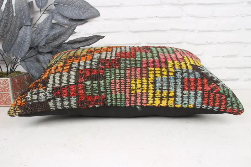 Throw Kilim Pillow, 16x24 Red Cushion Case, Handmade Throw Pillow Sham, Home Decor Pillow, Handmade Kilim Cushion, Pillow Sham - 5