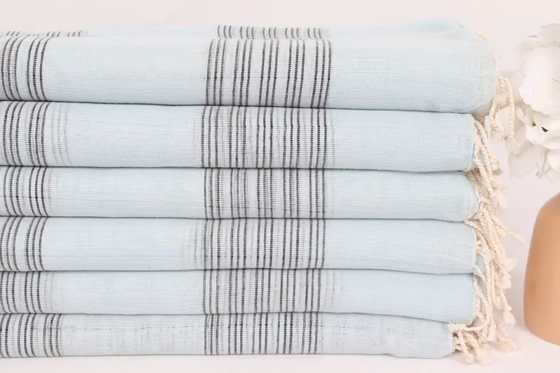 Spa Towel, Quick-Dry Beach Towel, 70x40 Cotton Striped Towel, Monogram Beach Towel, Lightweight towel, Beach Wedding Favor, Birthday Gift - 3