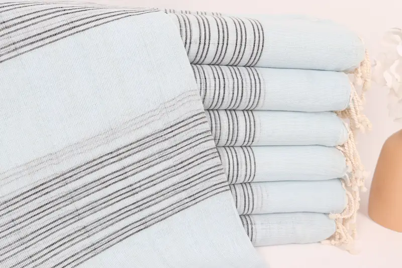 Spa Towel, Quick-Dry Beach Towel, 70x40 Cotton Striped Towel, Monogram Beach Towel, Lightweight towel, Beach Wedding Favor, Birthday Gift - 1