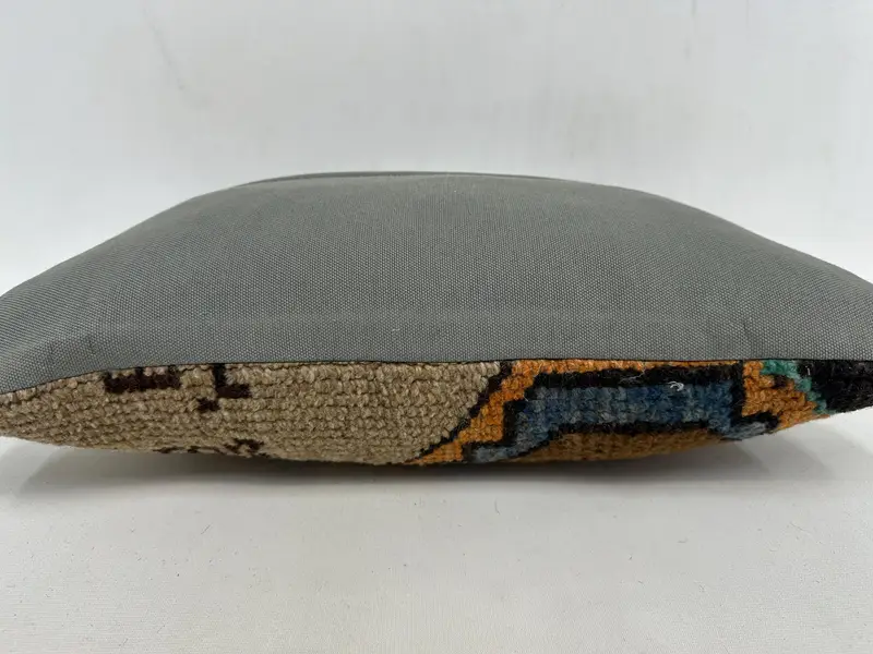 Pillow, 12x20 Brown Cushion, Ethnical Kilim Rug Pillow, Chair Pillow Sham, Turkish Pillow, Vintage Kilim Throw Pillow - 7