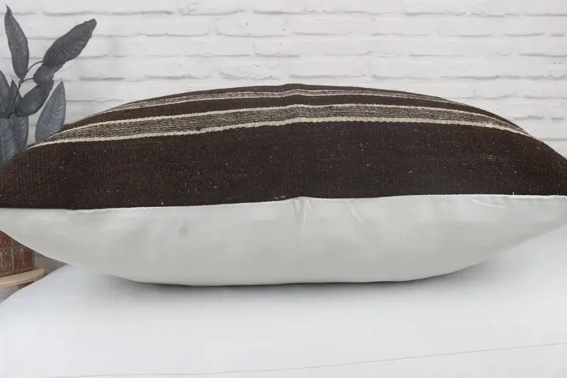 Gift Pillow, Turkish Pillow, Boho Throw Cushion, Oriental Cushion Case, Cushion Case, 32x32 Brown Cushion Case, Kilim Pillow Cover - 6