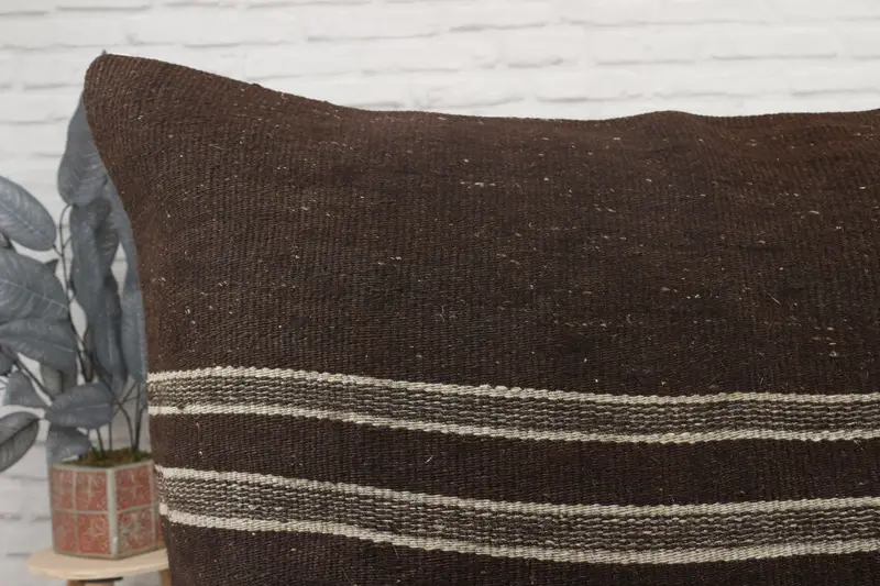 Gift Pillow, Turkish Pillow, Boho Throw Cushion, Oriental Cushion Case, Cushion Case, 32x32 Brown Cushion Case, Kilim Pillow Cover - 5
