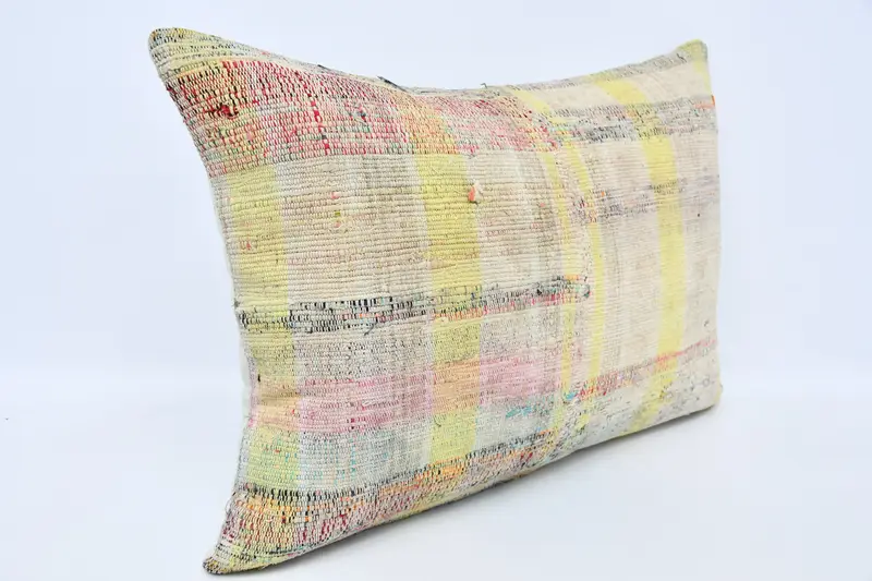 Pillow, Neutral Cushion Cover, Kilim Cushion Sham, Boho Pillow, Outdoor Pillow Sham, 20x28 Yellow Cushion Case, Kilim Pillow Cover - 3