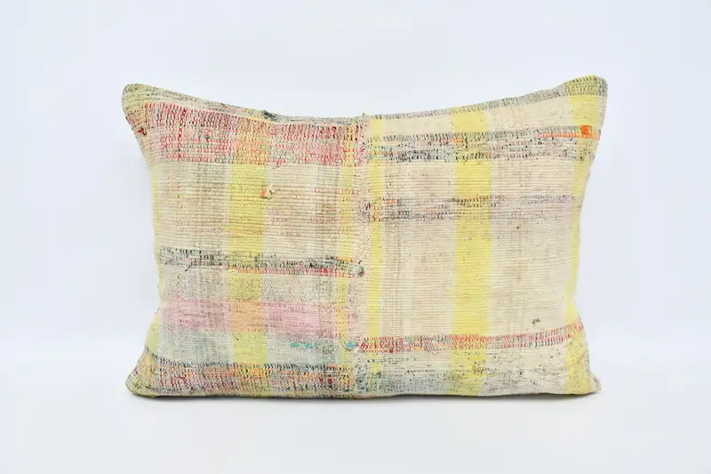 Pillow, Neutral Cushion Cover, Kilim Cushion Sham, Boho Pillow, Outdoor Pillow Sham, 20x28 Yellow Cushion Case, Kilim Pillow Cover - 1