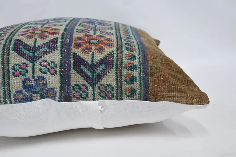 Pillow, Home Decor Pillow, 28x28 Beige Pillow Case, Throw Kilim Pillow, Garden Pillow Case, Vintage Pillow, Pastel Pillow Cover, Natural Cushion - 5