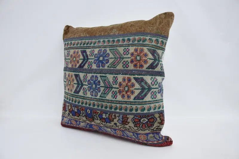 Pillow, Home Decor Pillow, 28x28 Beige Pillow Case, Throw Kilim Pillow, Garden Pillow Case, Vintage Pillow, Pastel Pillow Cover, Natural Cushion - 4