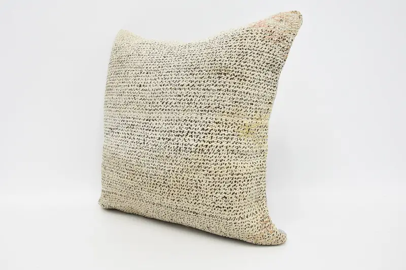 Decorative Cushion Case, 16x16 Beige Cushion Cover, Vintage Pillow, Kilim Cushion Sham, Bench Pillow Sham, Pillow Sham, Home Decor Pillow - 4