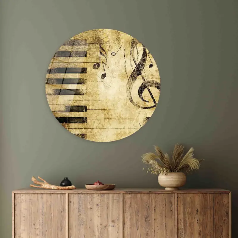 ブラウン ピアノ メロディー: 音楽愛好家のためのトレンディなキャンバス プリント