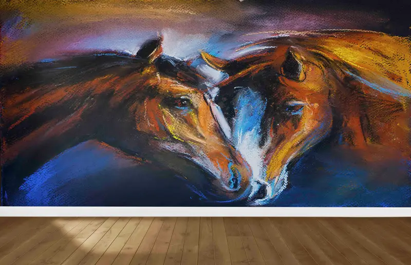 モダンな抽象的な馬の壁紙: 馬愛好家のためのエレガントな装飾