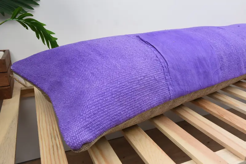 Neutral Cushion Cover, Home Decor Pillow, Vintage Kilim Throw Pillow, Cushion, 16x48 Purple Cushion, Ethnical Kilim Rug Pillow, Aztec Cushion Case - 6
